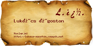 Lukács Ágoston névjegykártya