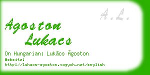 agoston lukacs business card